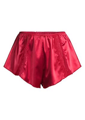 Lucille Lace-Trimmed Satin Shorts