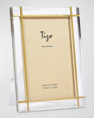 Lucite and Gold Metal Inlay Frame - 5" x 7"
