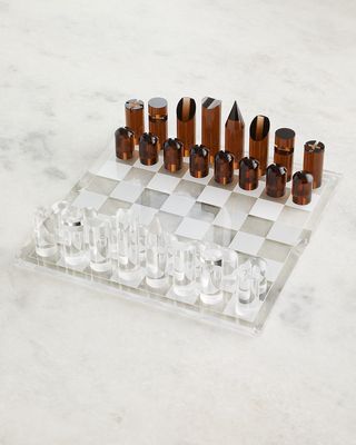 Lucite Chess and Checkers Game