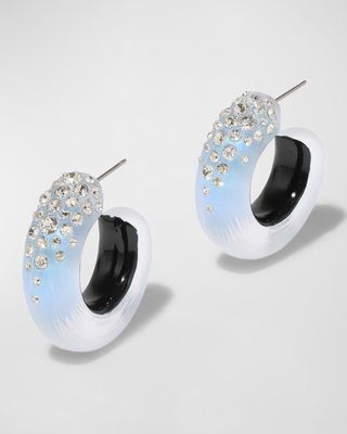 Lucite Crystal Hoop Earrings
