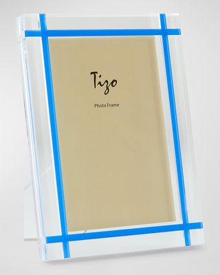 Lucite Frame with Blue Inlay, 4" x 6"