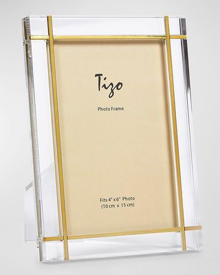 Lucite Frame with Golden Metal Inlay, 4" x 6"