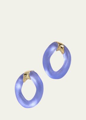 Lucite Molten Curb Link Post Earrings