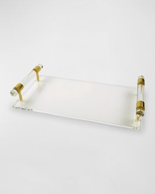 Lucite Tray With Golden Trim