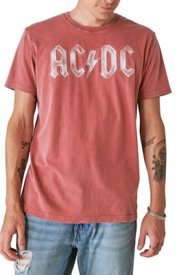 Lucky Brand AC/DC Bolt Graphic T-Shirt in Brick Red