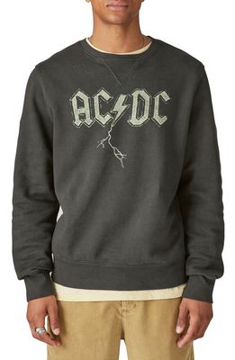 Lucky Brand AC/DC Sueded Terry Graphic Sweatshirt in Black Onyx