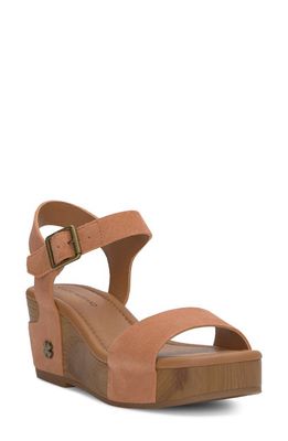 Lucky Brand Adario Ankle Strap Platform Wedge Sandal in Sunburn Oilsue 