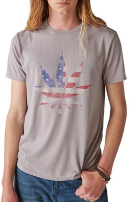 Lucky Brand American Weed Leaf T-Shirt in Rock Ridge