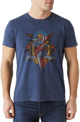 Lucky Brand Americana Pinup Graphic Tee in Insignia Blue
