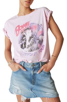 Lucky Brand Bowie Neon Cotton Graphic T-Shirt in Pink Mist