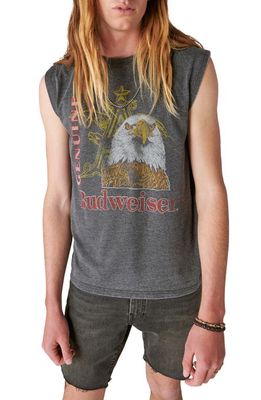 Lucky Brand Budweiser Eagle Graphic Muscle Tank in Jet Black