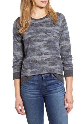 Lucky Brand Camo Crewneck Sweatshirt in Grey Multi