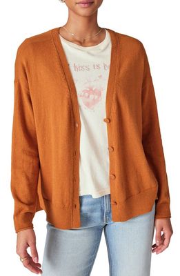 Lucky Brand Cloud Jersey Cardigan in Glazed Ginger