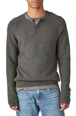 Lucky Brand Cloud Soft Henley Sweater in Charcoal Heather