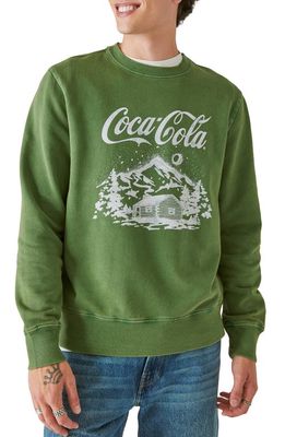 Lucky Brand Coca-Cola Cabin Graphic Sweatshirt in Elm Green