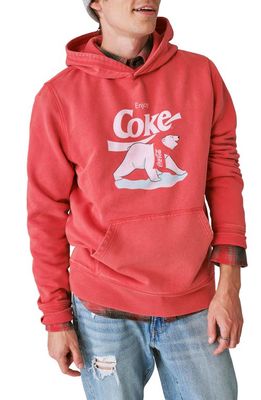 Lucky Brand Coca-Cola Polar Bear Cotton Graphic Hoodie in Dark Spice