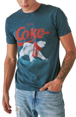 Lucky Brand Coca-Cola Polar Bear Graphic T-Shirt in Stargazer