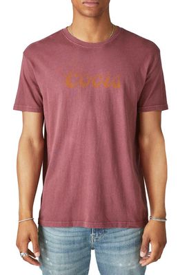 Lucky Brand Coors Waterfall Graphic Tee in Oxblood Red