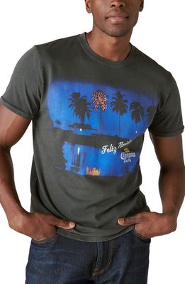 Lucky Brand Corona Palms Graphic T-Shirt in Jet Black