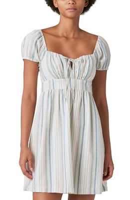 Lucky Brand Cotton Blend Babydoll Minidress in Dusty Olive
