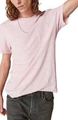 Lucky Brand Cotton Blend Pocket T-Shirt in Zypher Pink