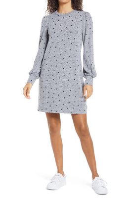 Lucky Brand Cozy Long Sleeve Knit Shift Dress in Grey Multi