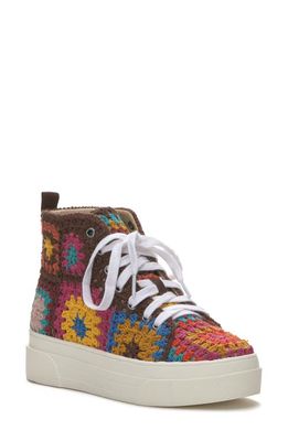 Lucky Brand Curla Crochet High Top Sneaker in Spring Multi Ashcrt