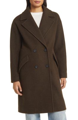 Lucky Brand Double Breasted Coat in Espresso Melange
