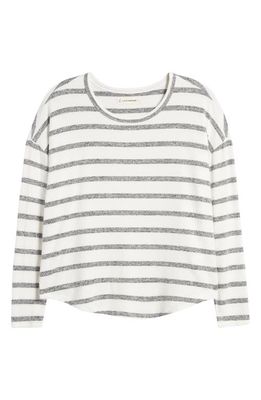 Lucky Brand Dropped Shoulders Cloud Jersey Top in Cream Stripe