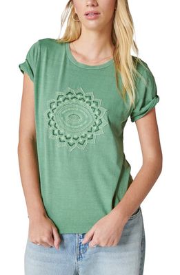Lucky Brand Embellished Cotton Graphic T-Shirt in Comfrey