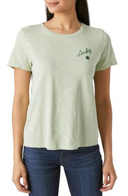 Lucky Brand Embroidered Clover Slub T-Shirt in Spray