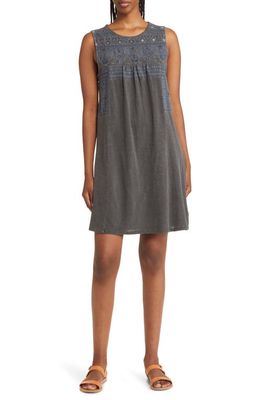 Lucky Brand Embroidered Tank Dress in Raven