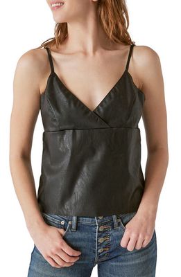Lucky Brand Faux Leather Camisole in Black