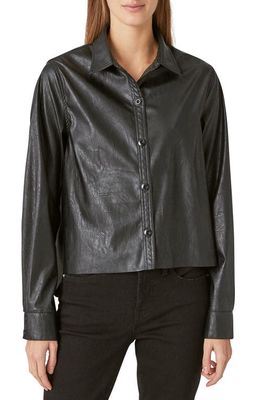 Lucky Brand Faux Leather Shirt in Black