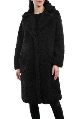 Lucky Brand Faux Shearling Coat in Black