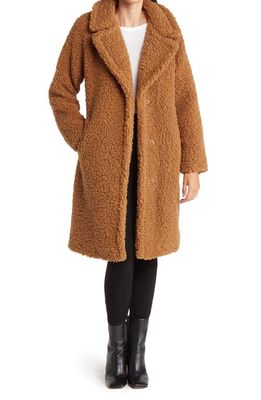 Lucky Brand Faux Shearling Coat in Cappuccino