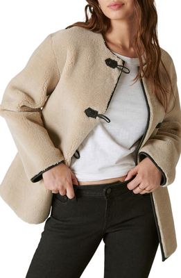 Lucky Brand Faux Shearling Jacket in Cream