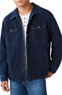 Lucky Brand Faux Shearling Lined Indigo Shirt Jacket in 419 Indigo