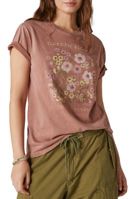 Lucky Brand Flower District Graphic T-Shirt in Baltic Amber