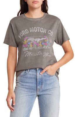 Lucky Brand Ford DIY Boyfriend Cotton Graphic T-Shirt in Dark Dull Gray