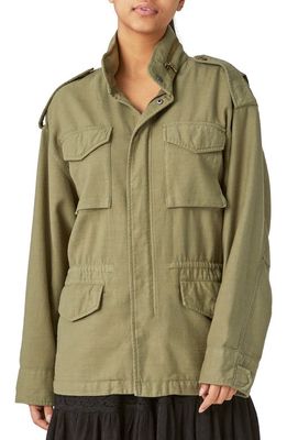 Lucky Brand Four Pocket Military Jacket in Olive