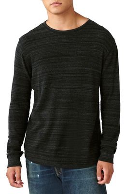Lucky Brand Garment Dye Thermal Cotton Top in Charcoal