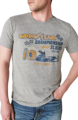 Lucky Brand Goodyear Drag Race Graphic Tee in Heather Grey