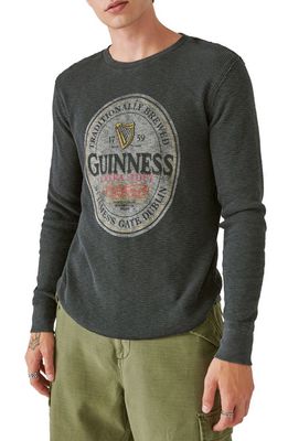 Lucky Brand Guinness Thermal Cotton Top in Jet Black