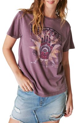 Lucky Brand Harmony Hamsa Graphic T-Shirt in Berry Conserve