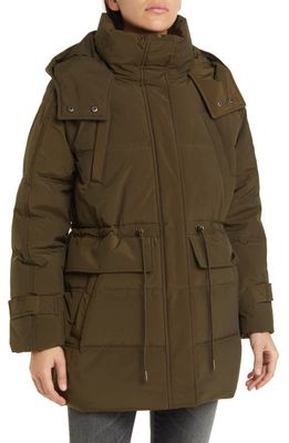 Lucky Brand Hooded Short Puffer Jacket in Army