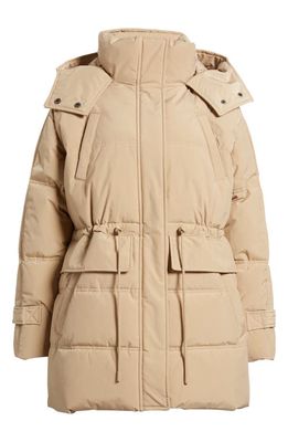 Lucky Brand Hooded Short Puffer Jacket in Sand