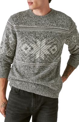 Lucky Brand Intarsia Crewneck Sweater in Charcoal Combo