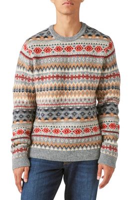 Lucky Brand Intarsia Nordic Crewneck Sweater in Lhg Multy
