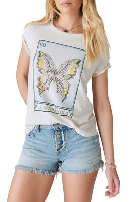 Lucky Brand La Mariposa Graphic T-Shirt in Pearled Ivory